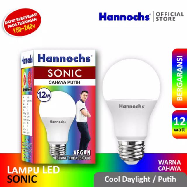 Lampu Led Hannochs Sonic 12 watt 12w putih