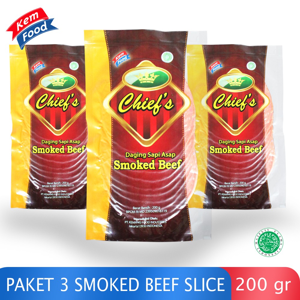 Chief Paket 3 Pack Smoked Beef - 200 gr