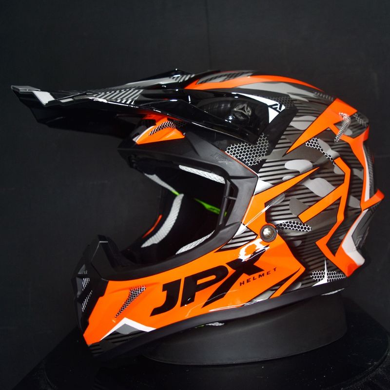 HELM JPX CROSS_FOX1 X35 - FLUO RED GLOSY  PAKET GANTENG GOOGLE SNAIL HELM JPX KLX ORIGINAL HELMET MOTO TRAIL SUPERMOTO HELM FULL FACE MOTO CROSS TERBAIK-HELM SAJA