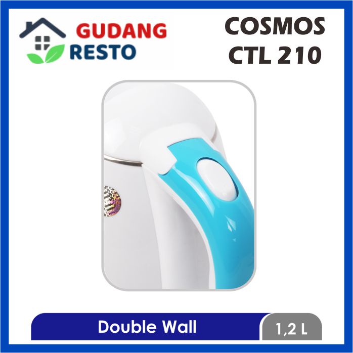 COSMOS CTL 210 TEKO LISTRIK 1.2 L ELECTRIC KETTLE  CTL210 1,2 LITER KEETLE / KETEL / CERET / TERMOS PEMANAS AIR ELEKTRIK