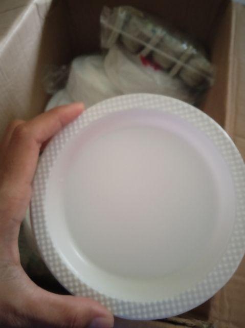 Piring Plastik 50pcs Uk 6 Kecil S Party Kue Makan Disposable Murah P6 Warna Putih Bekasi