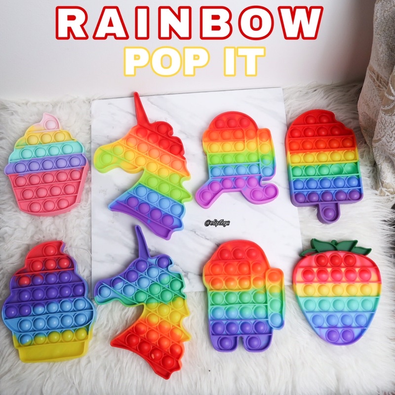 POP IT FIDGET TOYS 14CM RAINBOW SUPER MURAH ORIGINAL MAINAN ANAK IMPORT PREMIUM PENGHILANG STRESS