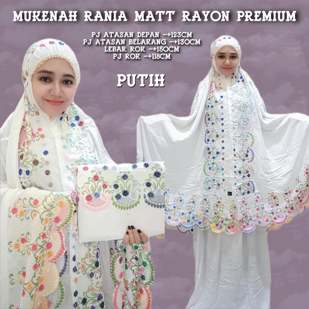 (real pict) RAYON PREMIUM BORDIR MUKENA ATAS BAWAH SETELAN CANTIK RANIA