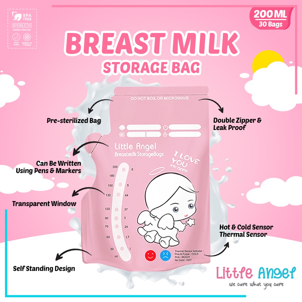 KANTONG ASI SUSU BAYI 120ml BABY BREAST MILK Storage Bag Sensor Thermal ASIP 30pcs