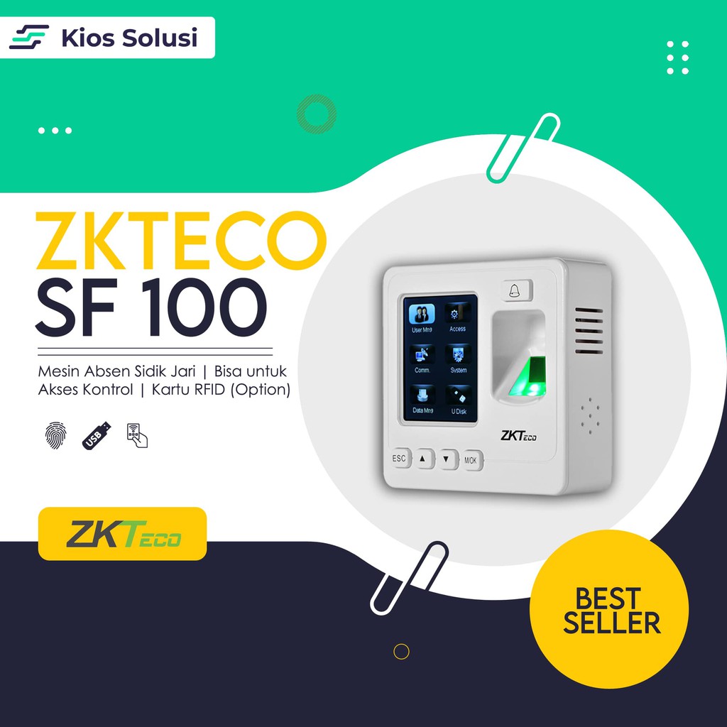 Mesin Absen dan Akses Kontrol ZKTECO SF 100 | Sidik Jari | Fingerprint | Access Control Termurah