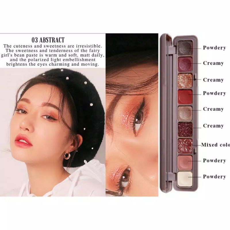 LAMEILA Eyeshadow palet 9 warna Eyeshadow shimmer lameila