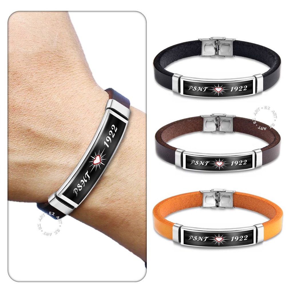 GELANG PREMIUM KULIT SINTETIS TEMA CUSTOM PENDEKAR SILAT PSHT SH TERATE STAINLESS STEEL PRIA WANITA MODEL SABUK STRAP