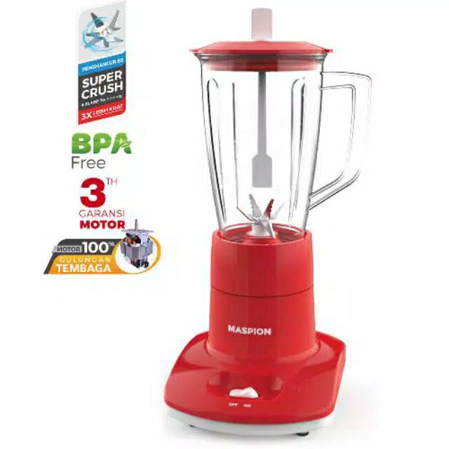 Maspion Blender Plastik 1Liter Merah MT1261PL