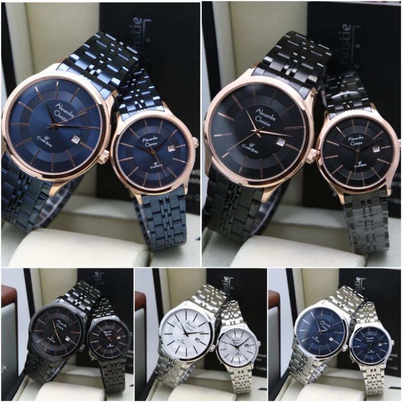 ALEXANDRE CHRISTIE AC 8348 JAM TANGAN COUPLE ORIGINAL