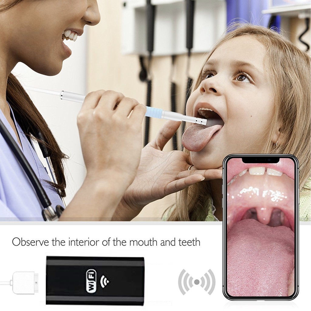 Kamera Endoskopi Pengecekan & Pembersihan THT Via WiFi Otoscope -Promo