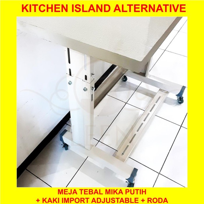 Meja Dapur Serbaguna Kitchen Island Adjustable + Roda Mesin Jahit LEEN