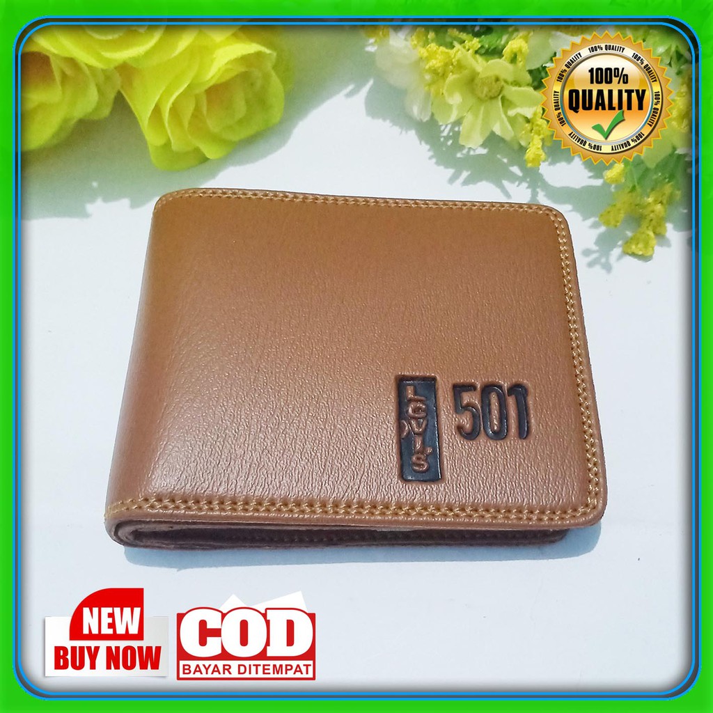 Dompet Pria Lipat Kulit Sintetis fashion cowok premium 501 Levis bayar di tempat