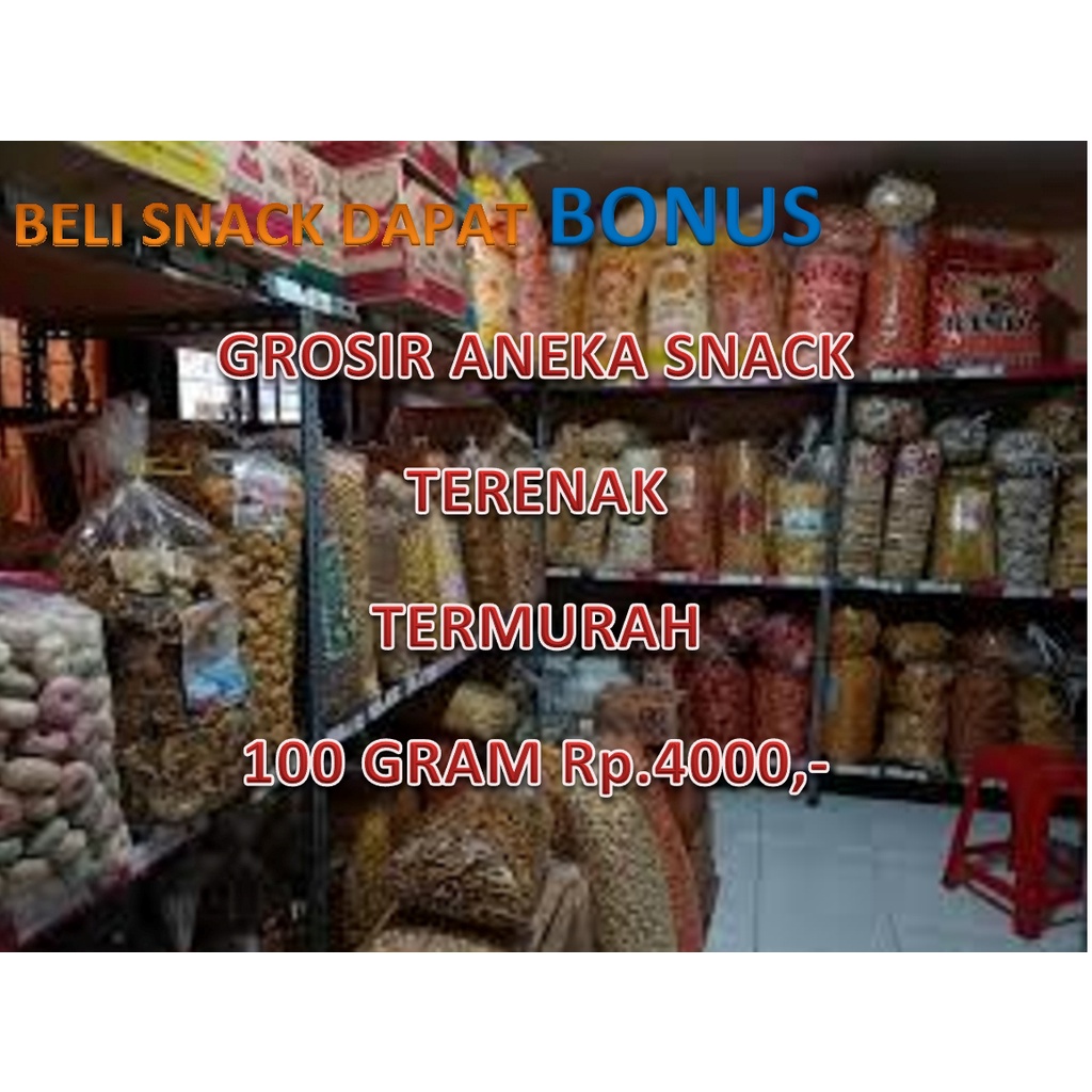 

GROSIR ANEKA SNACK BERKUALITAS 100 gram HARGA 5000 + DAPAT BONUS