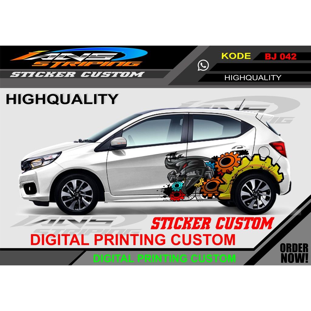 DECAL STIKER MOBIL BRIO SAMPING/ VARIASI STICKER MOBIL JAZZ, AGYA, AYLA, AVANZA DLL