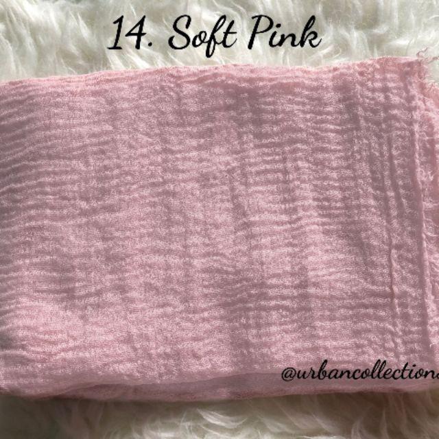 [COD] New premium crinkle hijab arabian shawl/pashmina rawis/hijab import hijab modis/arabian hijab-14. Soft Pink