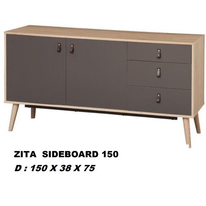 MELODY Bufet Lemari Penyimpanan Serbaguna ukuran 150cm - Bufet TV Zita 150 Free Ongkir - VW Furnitur