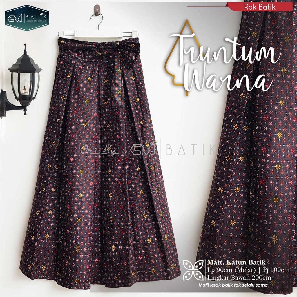 ROK BATIK ALUSAN SINARAN LANNA BAWAHAN BATIK WANITA TERKINI ORI KESHWA MURAH ORIGINAL REALPICT-Truntum Warna