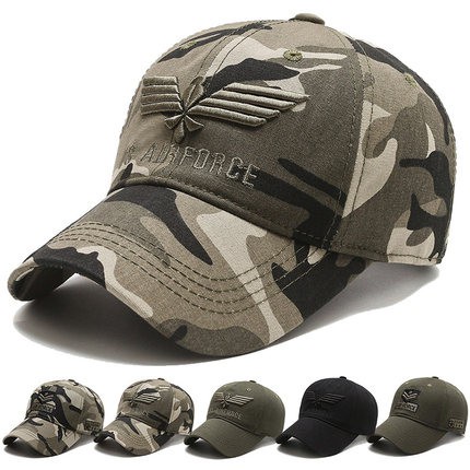 Topi baseball adjustable Motif camouflage Bahan Katun Untuk unisex