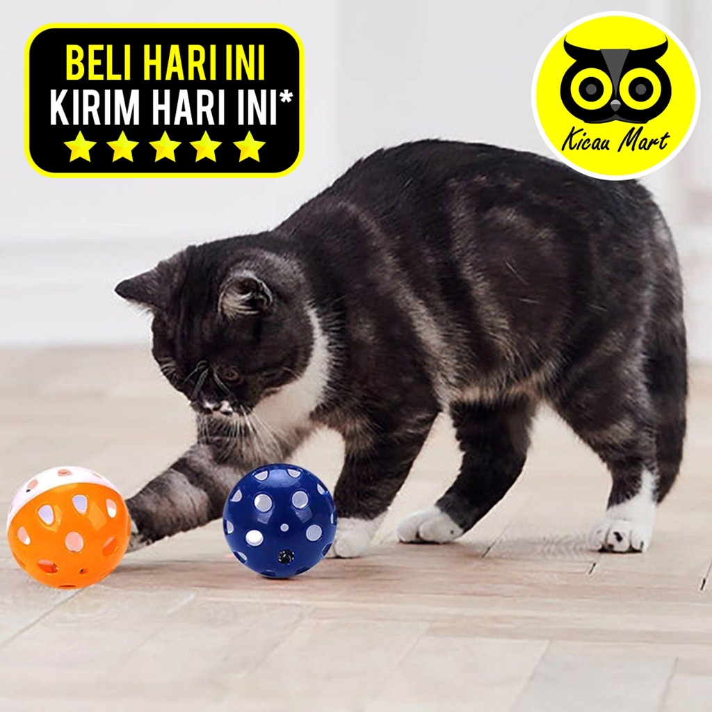 BOLA KRINCING MAINAN KUCING ANJING KITTEN CAT TOYS PET TOYS MAINAN ANABUL BOLA LONCENG KRINCINGAN BUNYI NYARING BELL BALL PET DOG TOYS CAT TOYS