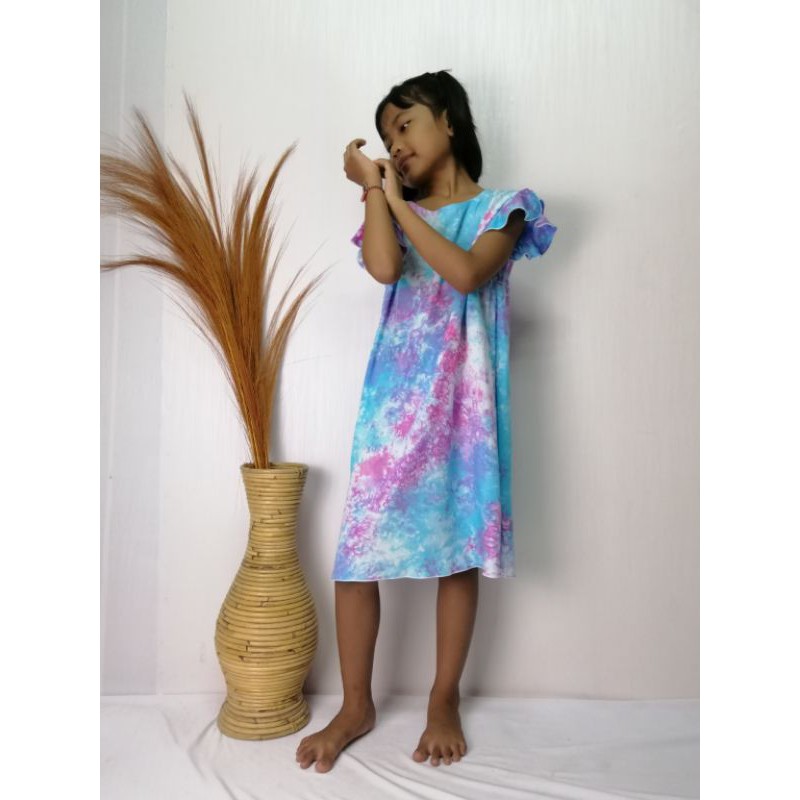 Dress Lala Tie Dye Anak Rayon Bali (2 th-9 th) / DRESS RAYON / DRESS TIE DYE / DRESS ANAK