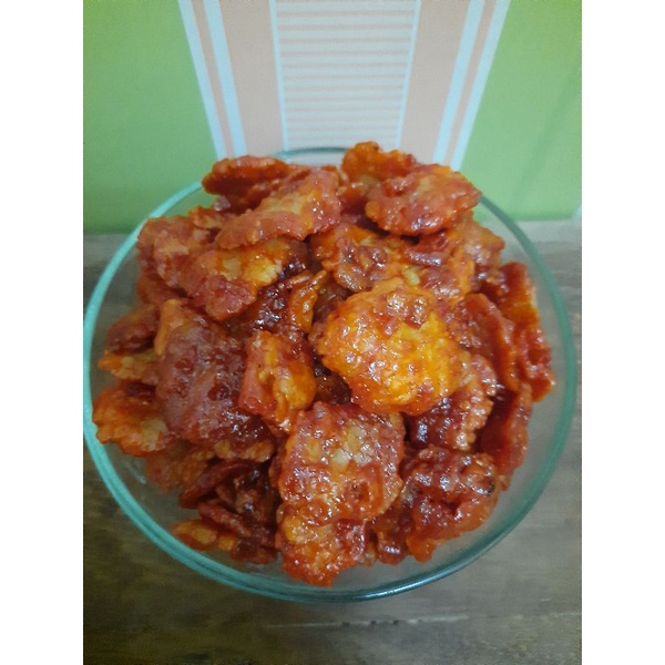 

Emping melinjo pedas manis/ Emping melinjo kemasan pouch 100gr