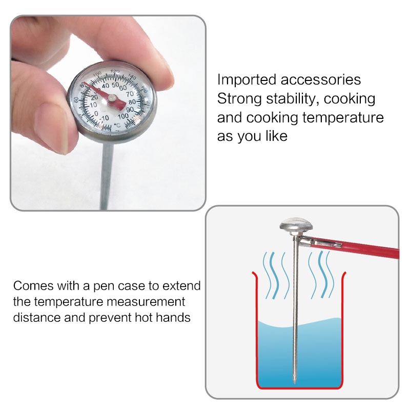 Thermometer Minyak Dapur/Thermometer Kopi Susu Minuman/Thermometer Dapur BBQ Makanan/Thermometer Mekanik