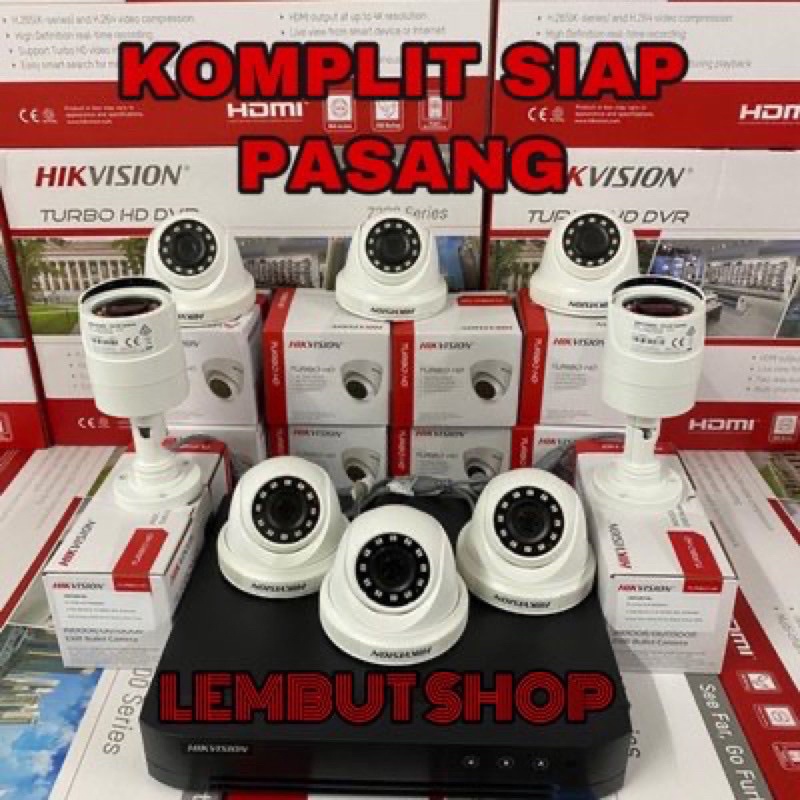 PAKET KAMERA CCTV HIKVISION 8 CAMERA 2mp 8 CH CHANNEL TANPA KABEL