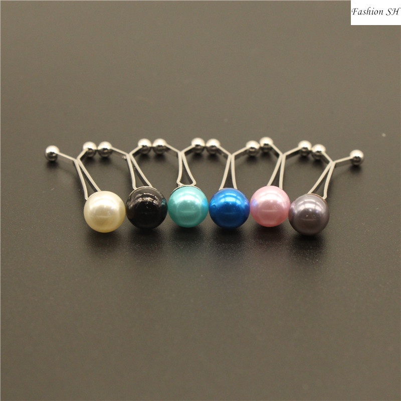 6pcs bros Pin Mutiara Warna Campur Untuk Hijab M20004-6