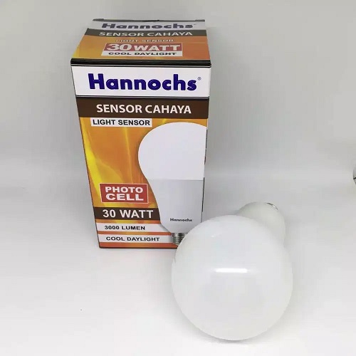 Hannochs - Bola Lampu LED Sensor Cahaya - 30 watt - Cahaya Putih