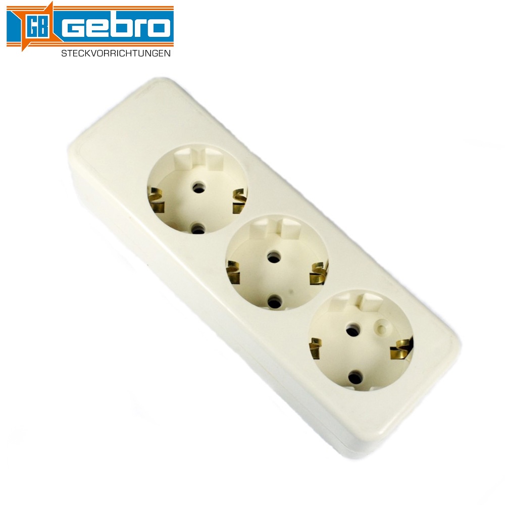 Stop kontak Arde German 3 lobang Merk Gebro