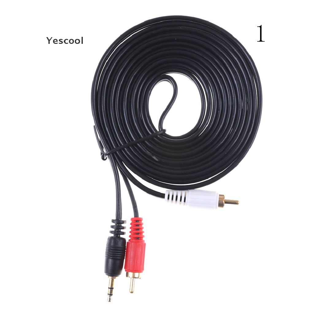 Yescool Kabel Audio AUX 3.5MM Male Ke AV 2 RCA Male Stereo Panjang 3M 5M 10M