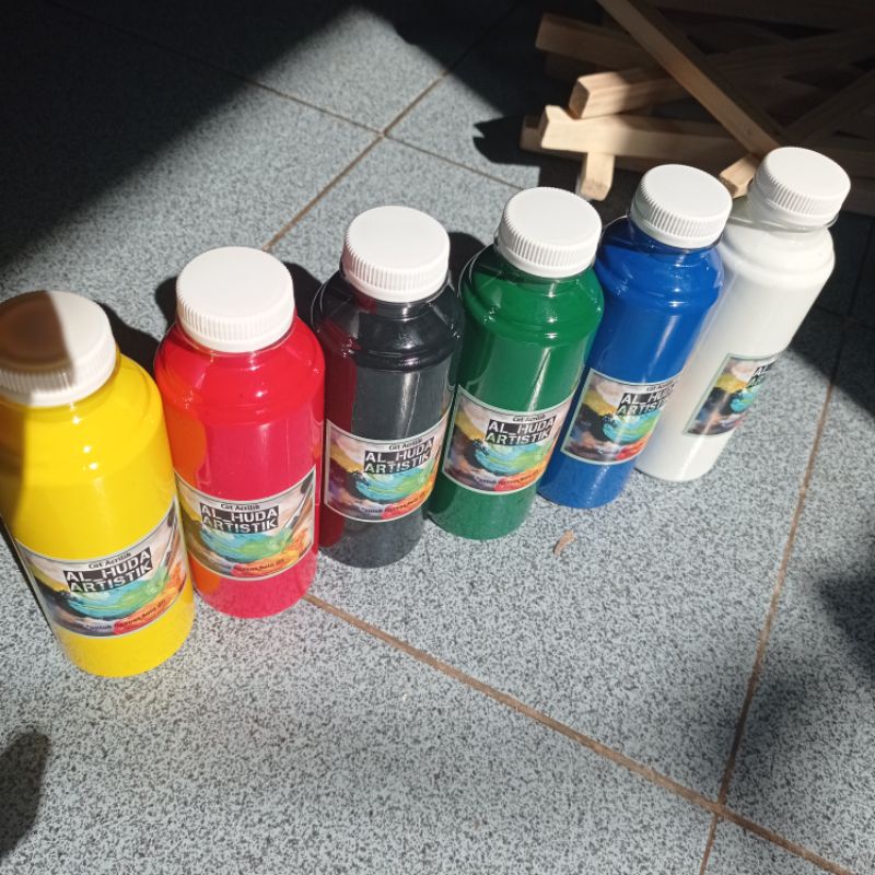 

paket cat acrylic 6 warna isi 250 ml termurah perlengkapan melukis media gambar premium