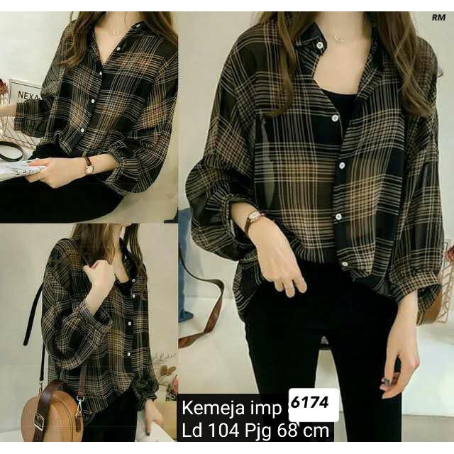 KEMEJA WANITA 6174 KOREAN IMPORT-1