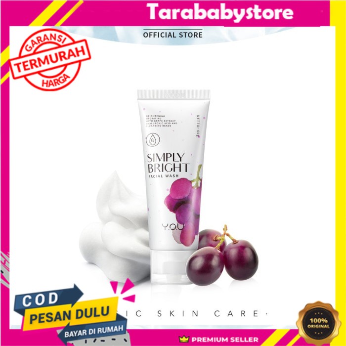 YOU Basic Skin Care Simply Bright Facial Wash-Grape + Hyaluronic Acid TARABABYSTORE