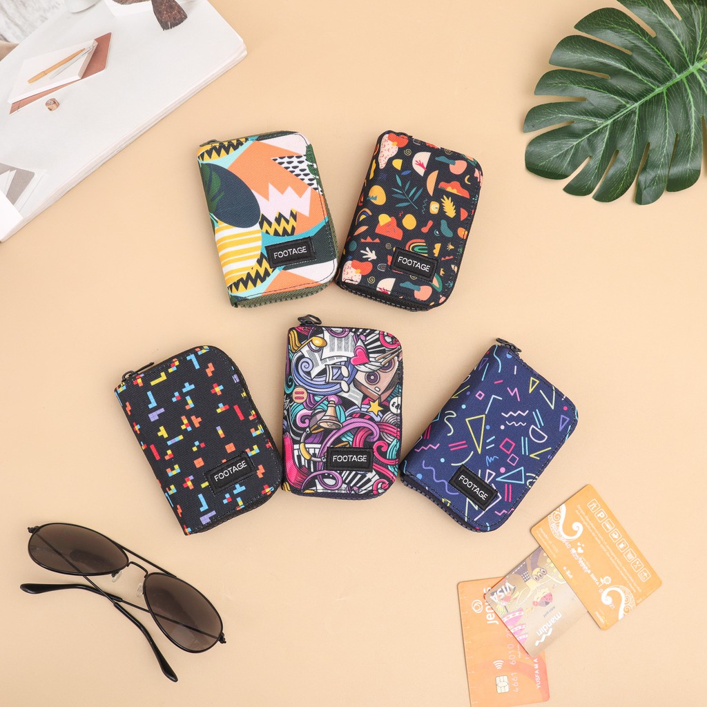 Dompet Kartu Card Holder Wallet Pria Wanita Banyak Slot Motif Footage