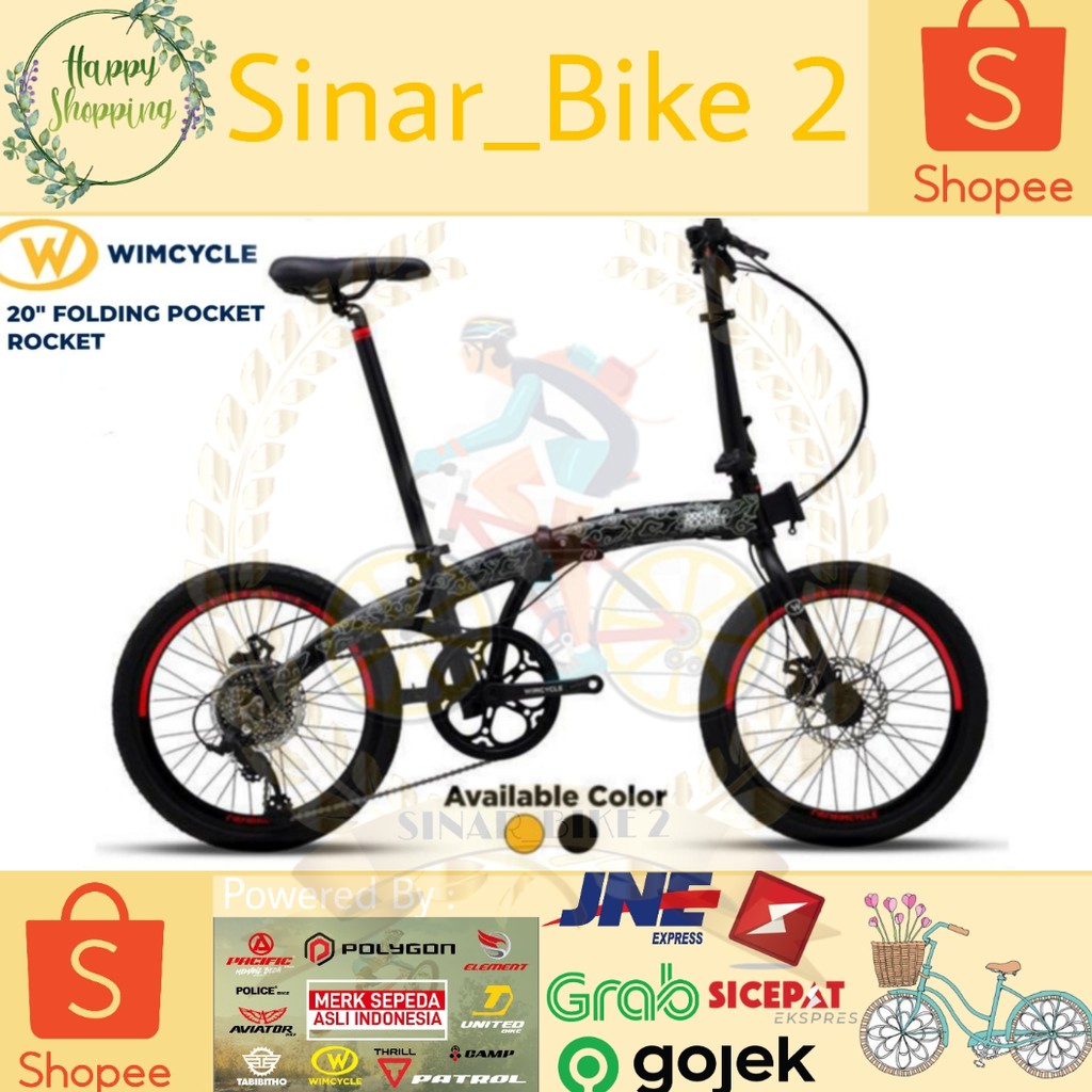 Sepeda Lipat Wimcycle Pocket Rocket 20Inch (Gosend/Grab)