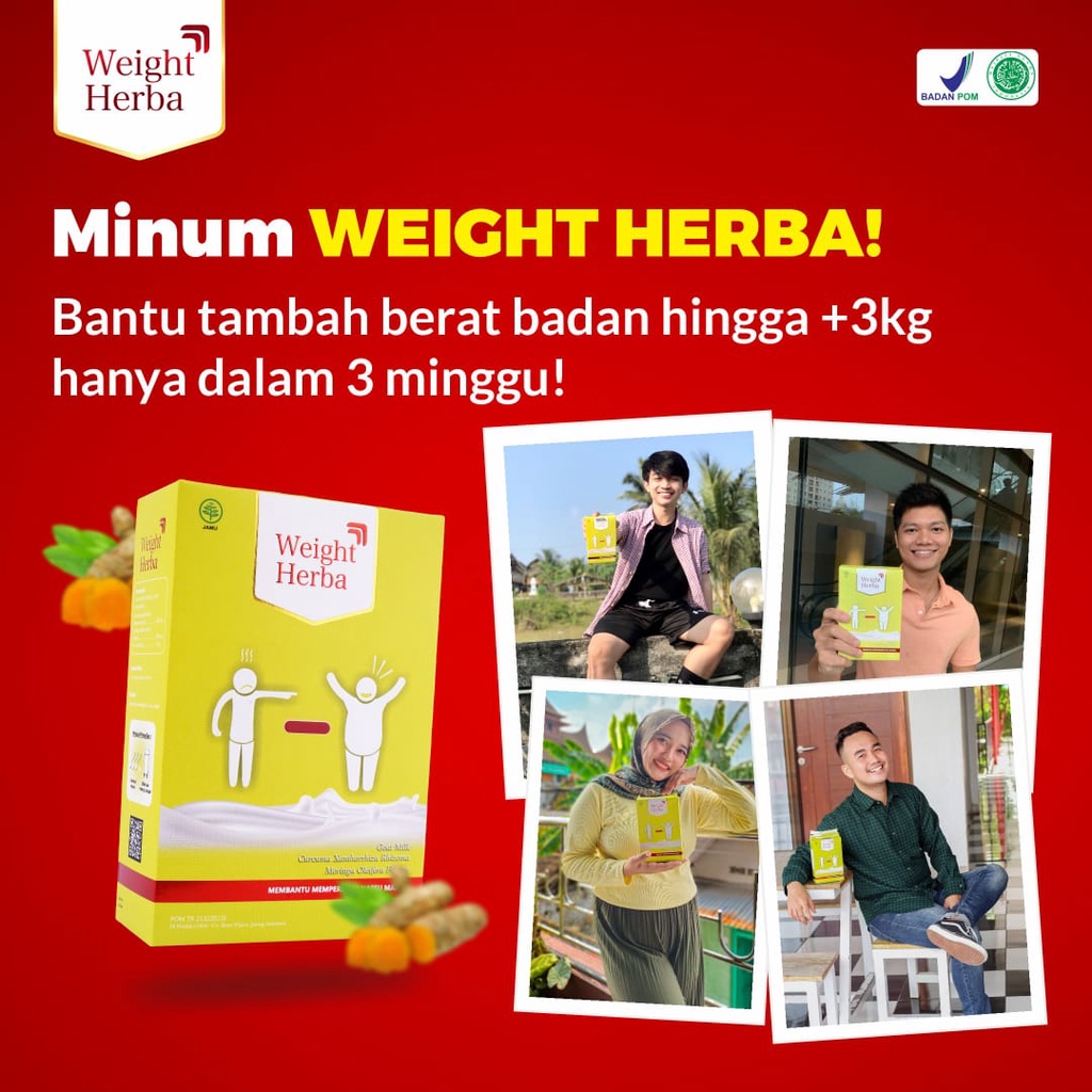 Terlaris WEIGHT HERBA Susu Penggemuk Badan Anak dan Dewasa Penambah Berat Badan Protein &amp; Kalori Tinggi