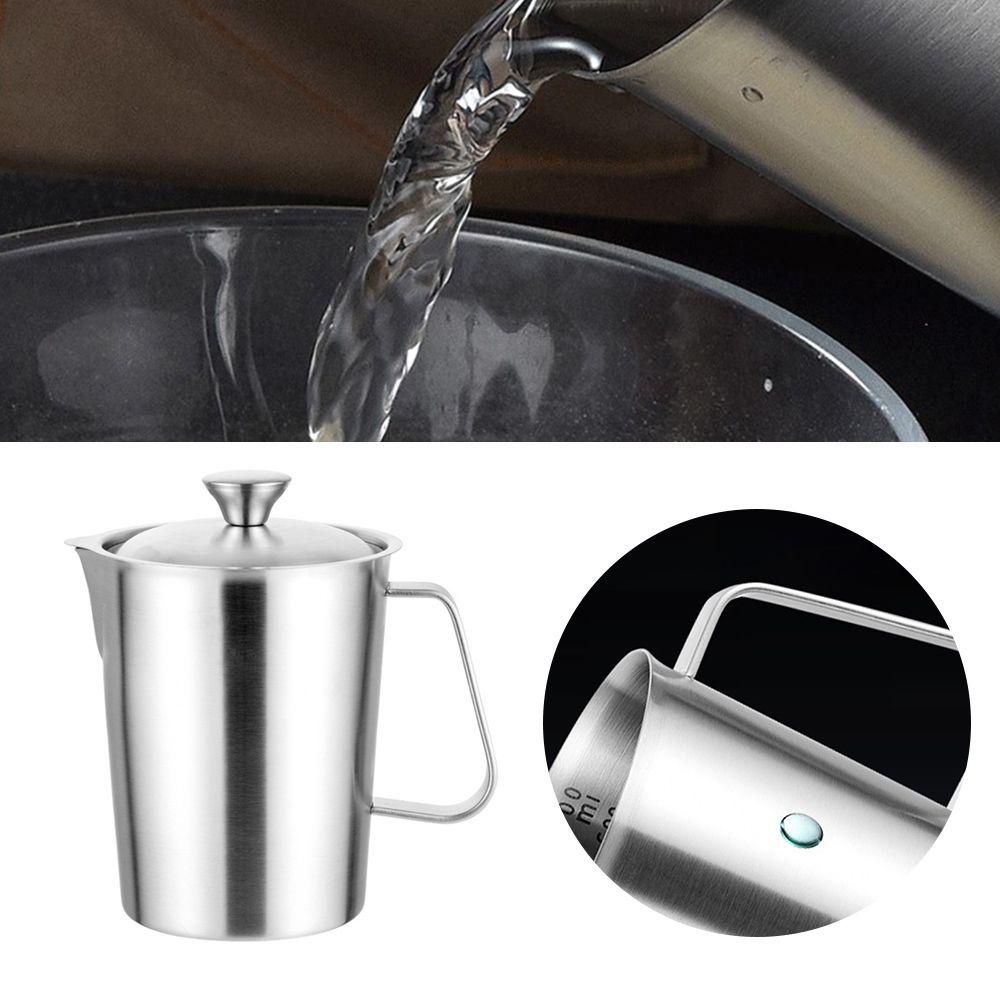 Solighter 500ml Milk Frothing Pitcher Home Milk Frother Steamer Cangkir Stainless Steel Susu Kopi Scale