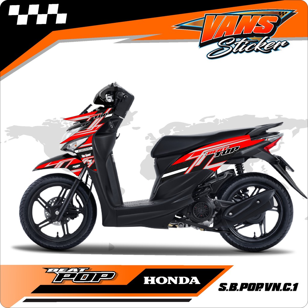 Jual Striping Motor Beat Pop Lis Sticker Striping Variasi Motor Honda Beat Pop Indonesia Shopee Indonesia