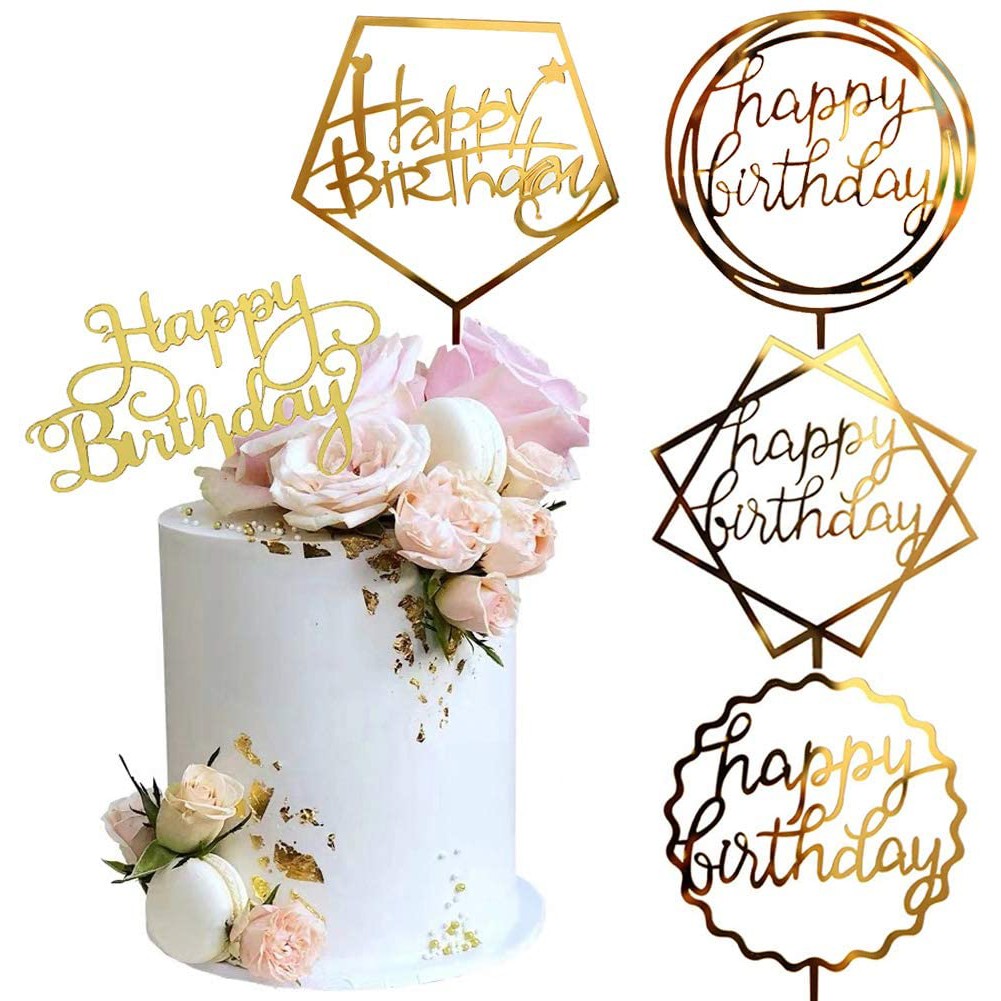 Tusukan hiasan kue happy birthday / Cake Topper Happy Birthday HBD / Tusukan Hiasan Kue