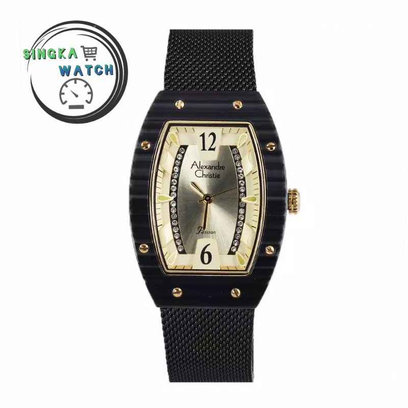 JAM TANGAN CEWEK ALEXANDRECHRISTIE AC ORIGINAL SERI 2778LH HITAM