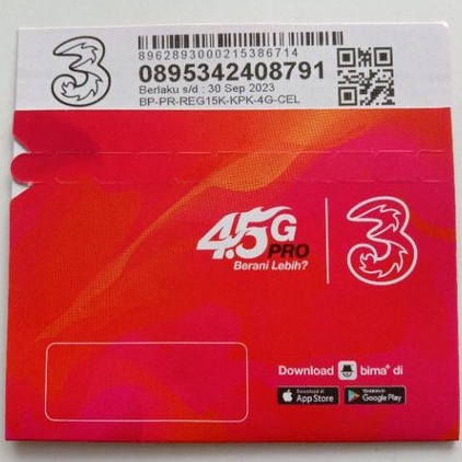 Kartu Perdana KPK Three Tri Kosong 4.5G Pro Nasional