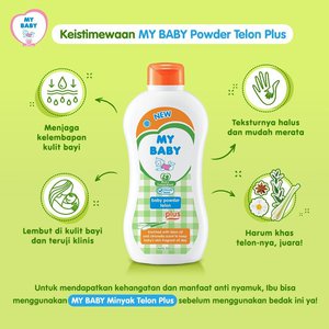 My Baby Powder Telon Plus Bedak Bayi 350gr 350 gr + Extra 88gr 88 gr / 250gr 250 gr + Extra 63gr 63 gr / 100gr 100 gr + Extra 25gr 25 gr / 50gr 50 gr