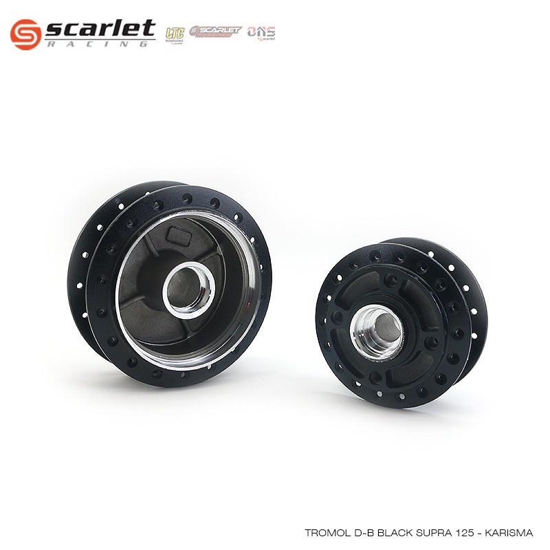 Scarlet Racing - Tromol Trombol Hub 1 Set Black Chrome Kph , Supra X 125 Old , Kharisma