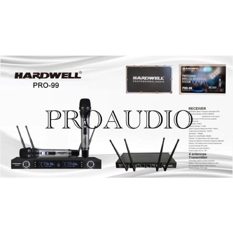 microphone wireless hardwell pro99 pro 99 pro-99 original garansi