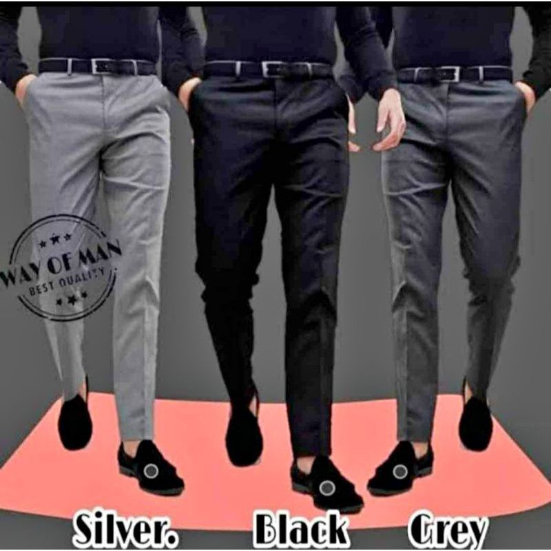 CELANA KANTOR FORMAL PRIA SLIMFIT BAHAN DASAR KAIN WOLL KUALITAS TINGKAT DEWA