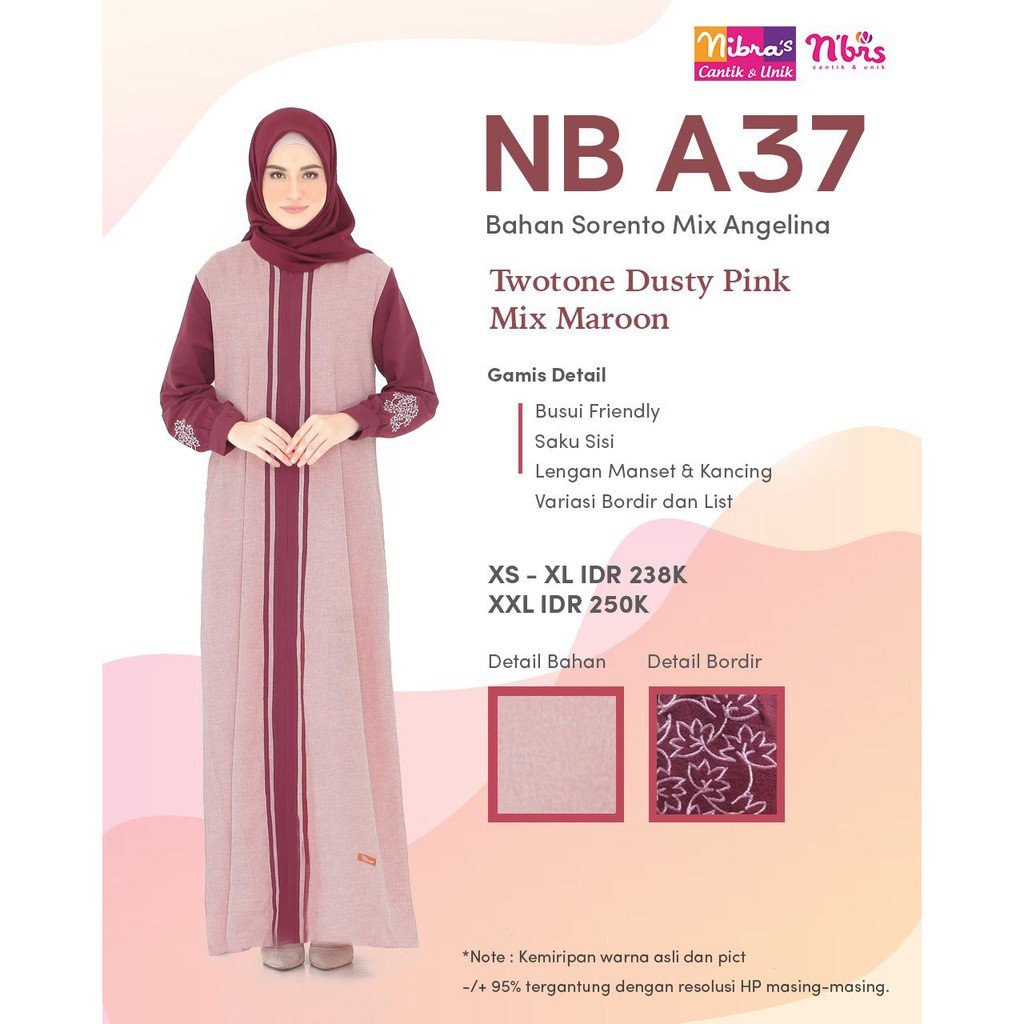 NIBRAS SARIMBIT 67 MARUN BAJU COUPLE KELUARGA MUSLIM LEBARAN 2020 TERBARU NBRS [BISA COD]