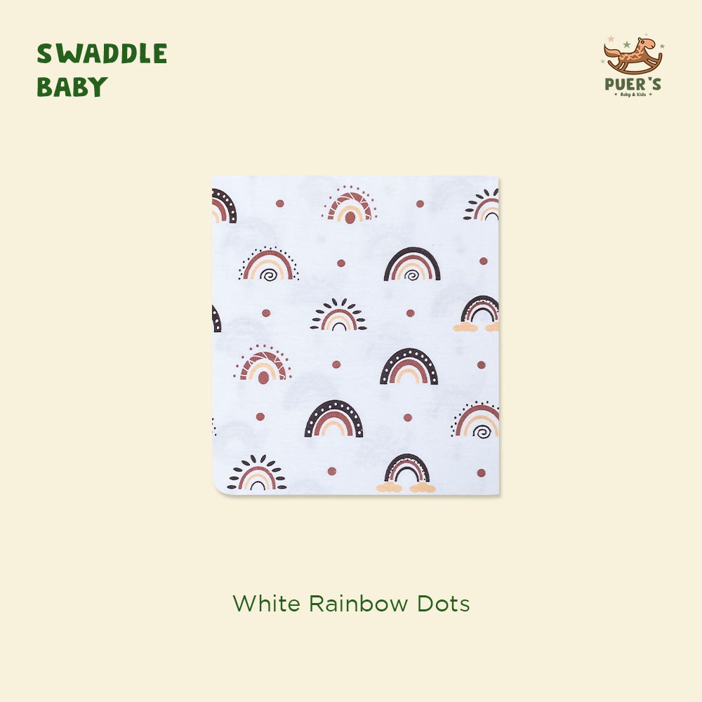 BEDONG BAYI (SWADDLE BABY) PUER'S WHITE RAINBOW DOTS