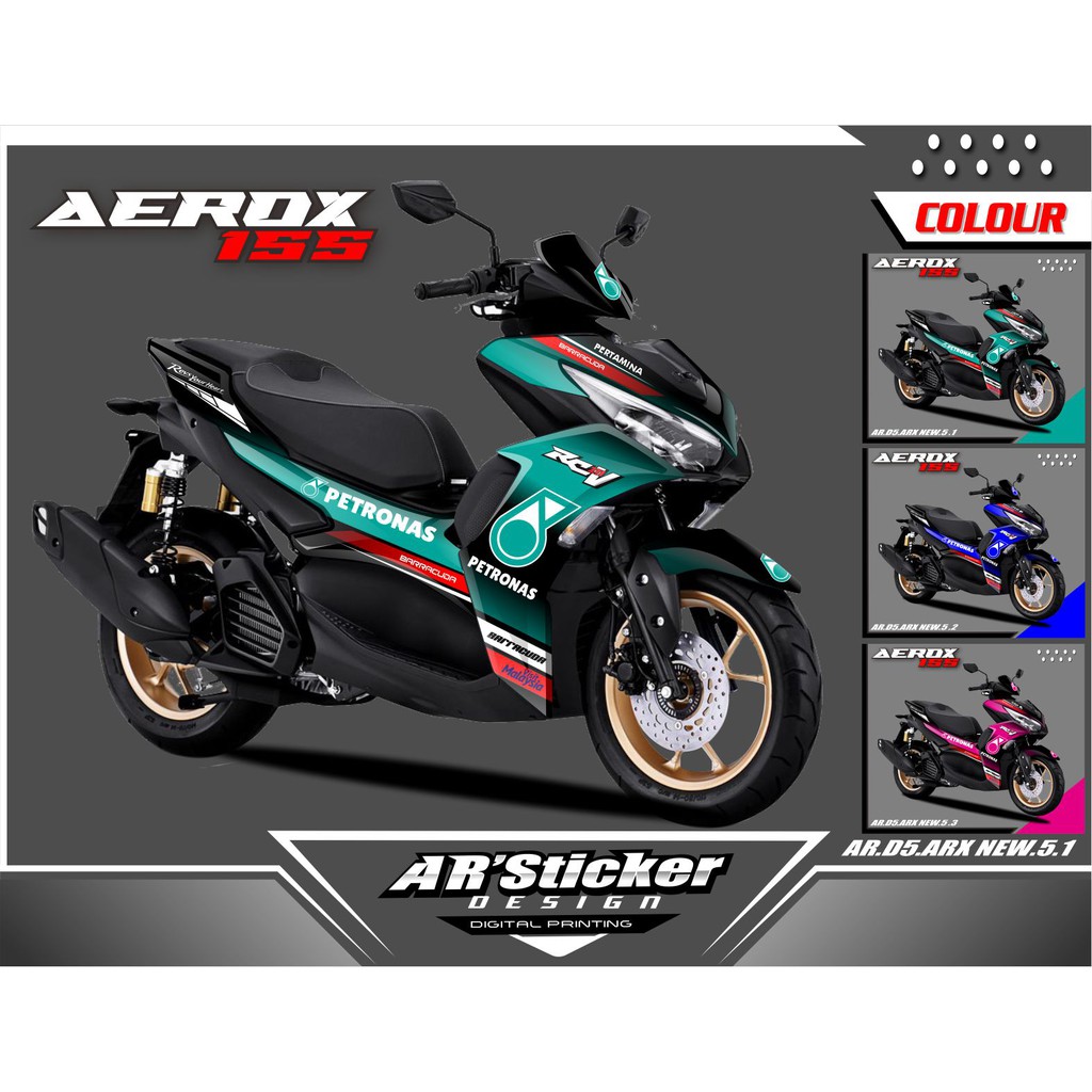 Decal Sticker  Aerox New Full Body - Dekal Yamaha Aerox New 2021 Disain PETRONAS AR (Kode 05)