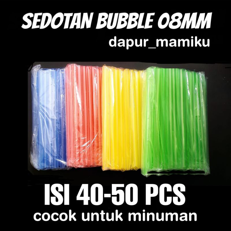 DAPURMAMI Sedotan Bubble Tea Boba 8mm Straw Sedotan minuman es juice jus salur bening transparan